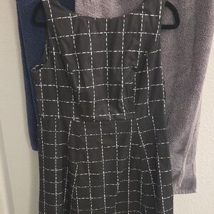 Merona Black and White Checkered Midi Dress